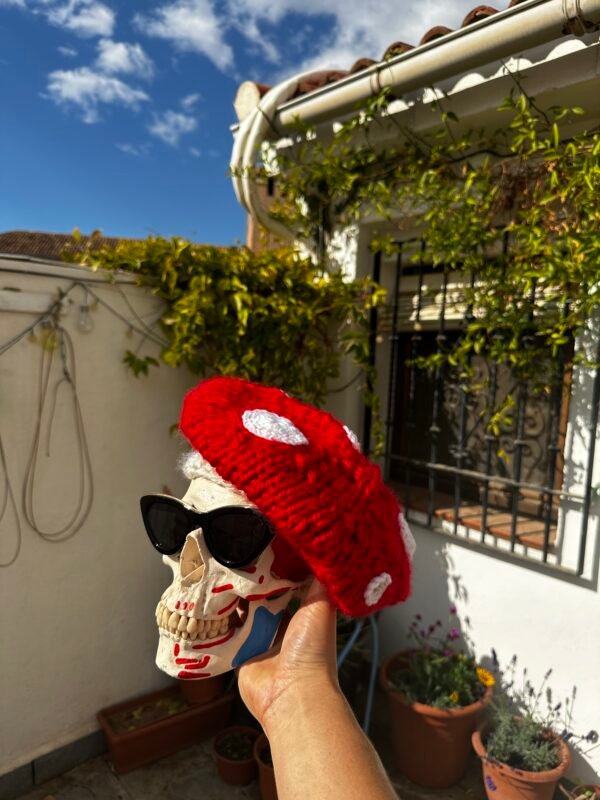 Toadstool Hand-Knitted Beret – Mushroom Magic for Your Head! 🍄✨ - Image 3